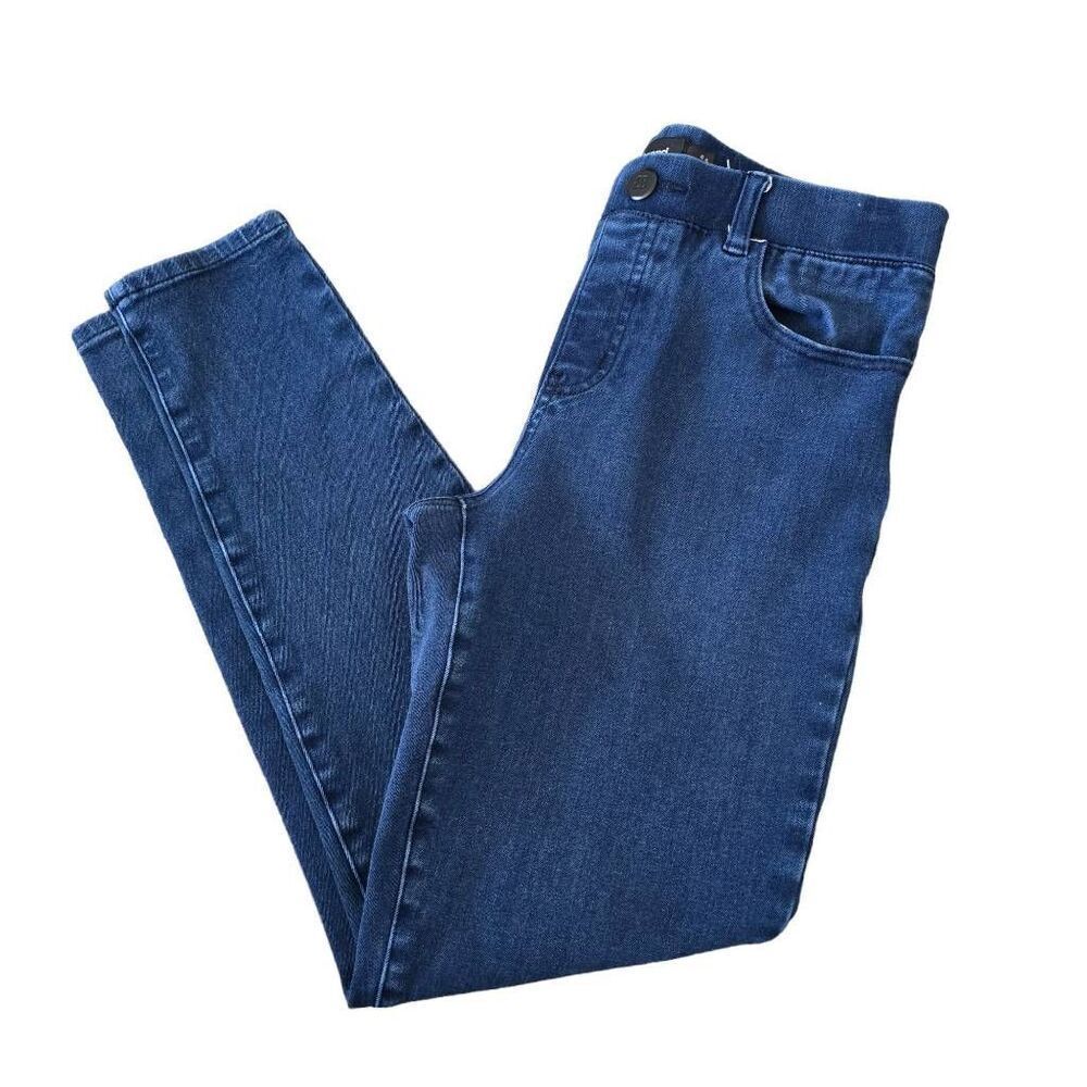 Betabrand Casual Pant Women's Size Small Blue Button Pockets Belt Loop